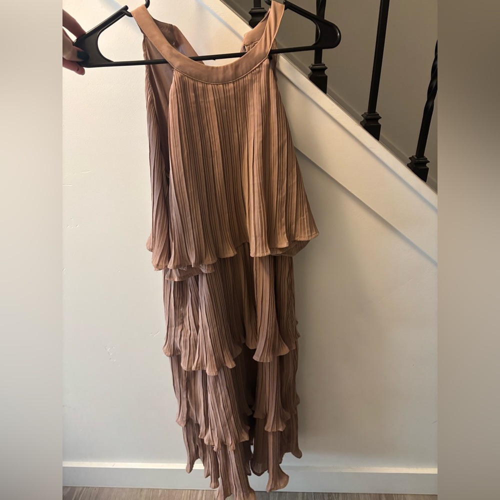 Amazon Women's Pleated Maxi Dress - Tan